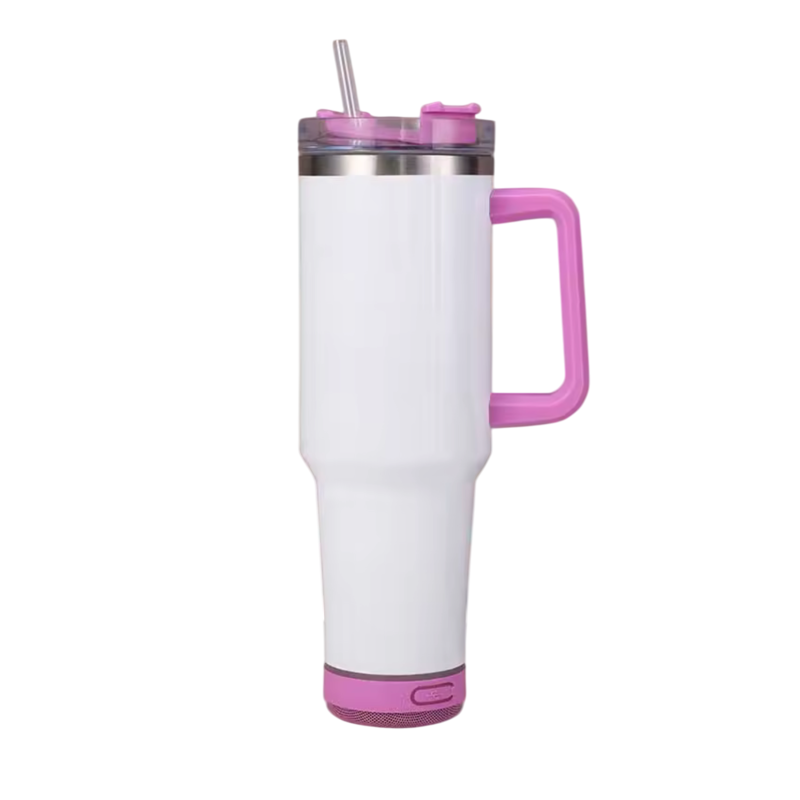 Vaso Viajero 40oz - (con altavoz) Rosado